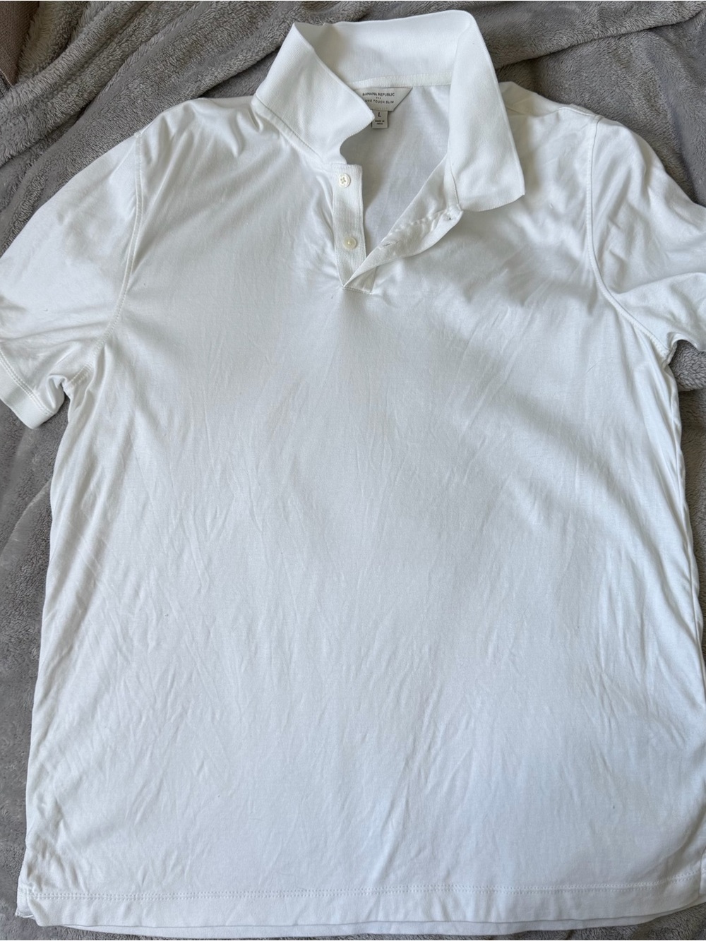 banana republic white polo shirt size l